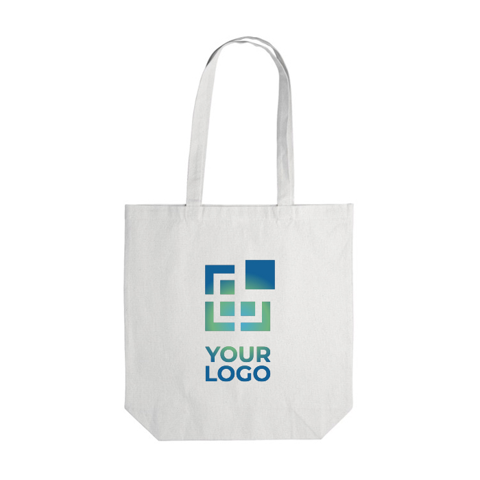 Sac en coton avec soufflet OEKO-TEX de couleurs 280 g/m2 avec zone d'impression