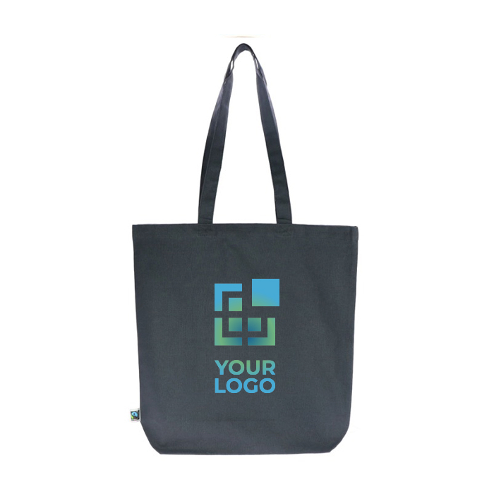 Sac Fairtrade en couleurs neutres avec capacité de 12 kg 270 g/m2 avec zone d'impression