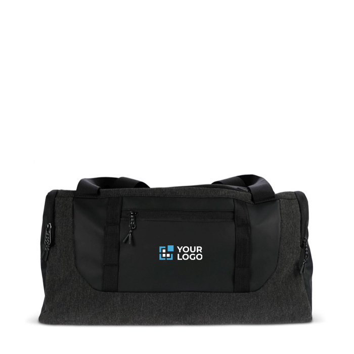 Sac de sport en RPET noir avec poignée rembourrée 30L avec zone d'impression