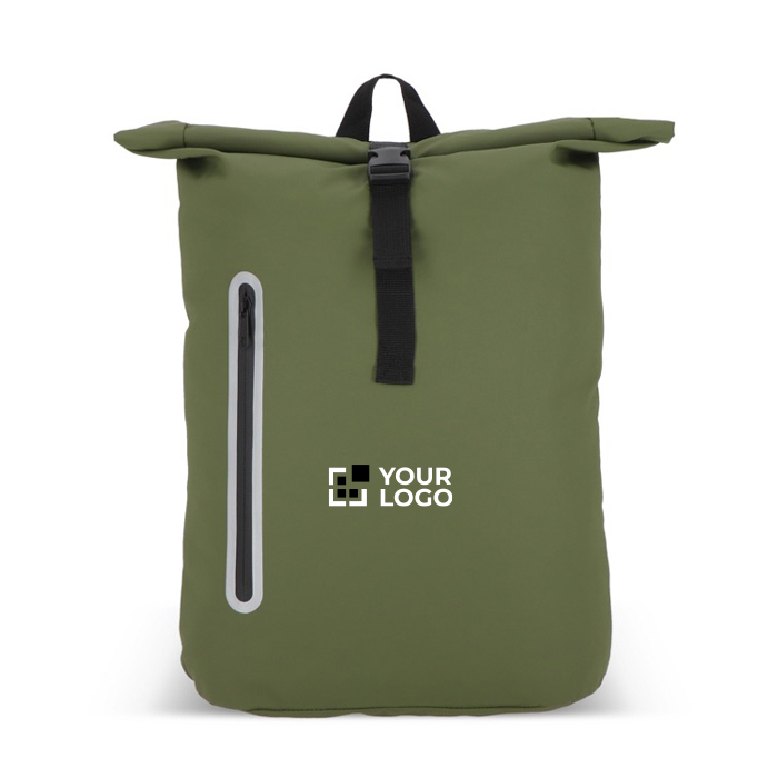 Sac à dos rolltop en PU avec détails réfléchissants 20L