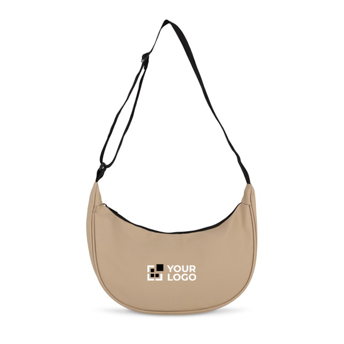 Sac bandoulière en PU en forme de demi-lune avec sangle ajustable