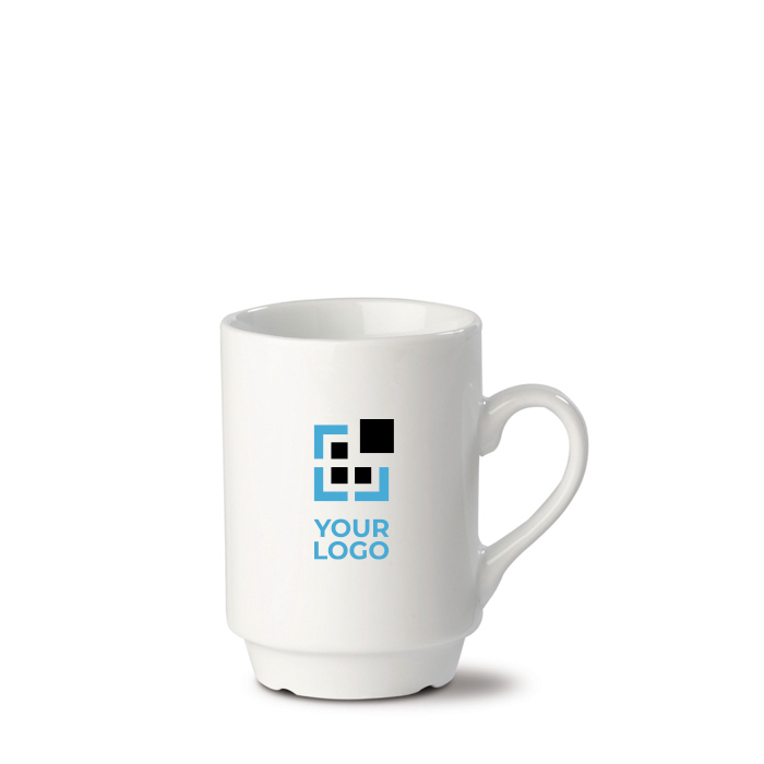 Tasse empilable en porcelaine blanche avec capacité de 160ml avec zone d'impression