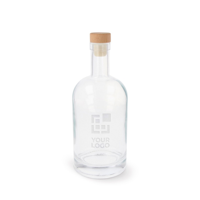 Gourde durable en verre avec couvercle FSC 1L avec zone d'impression