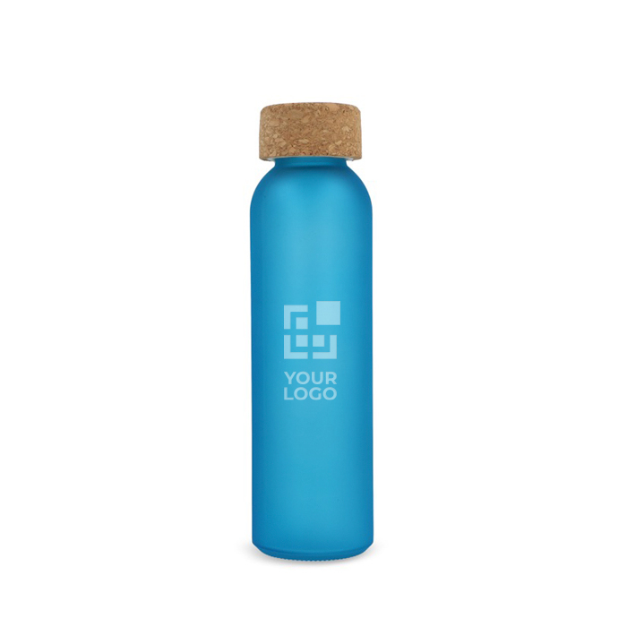 Bouteille en verre recyclé sablé avec bouchon en liège 500 ml