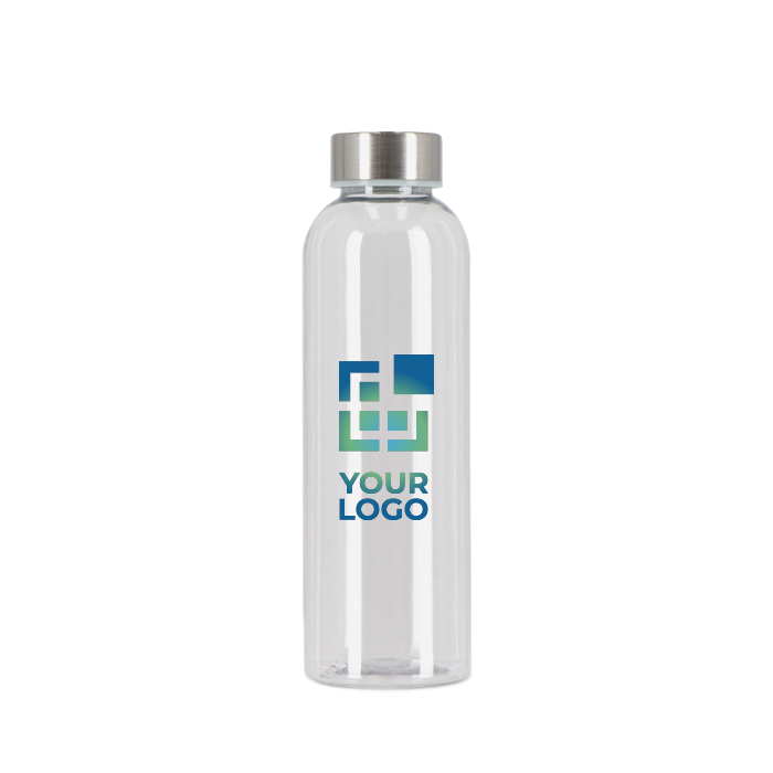 Bouteille en plastique recyclé avec bouchon argenté 500 ml