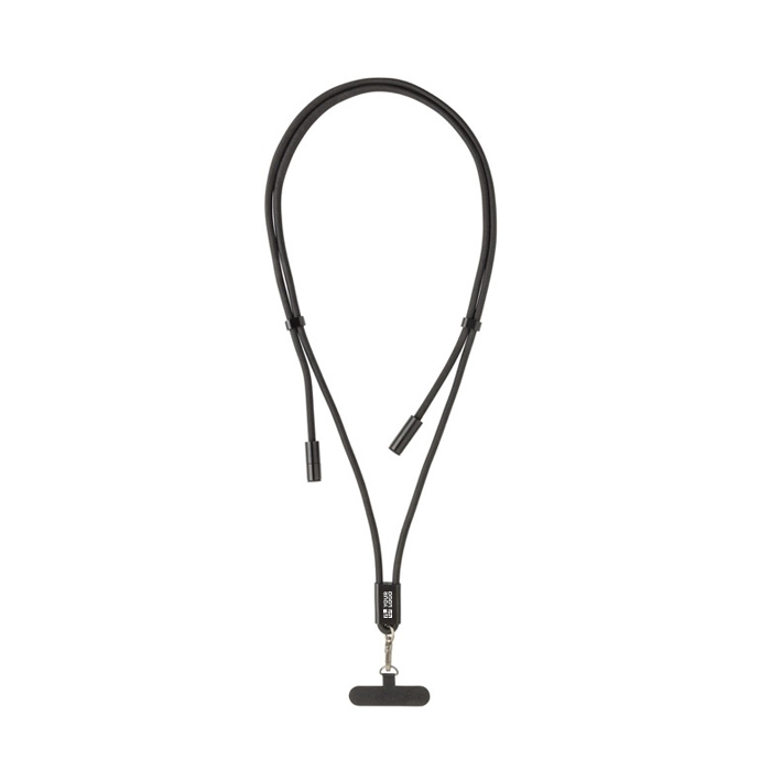 Tour de cou pour téléphone en RPET avec USB‑C et charge 60W