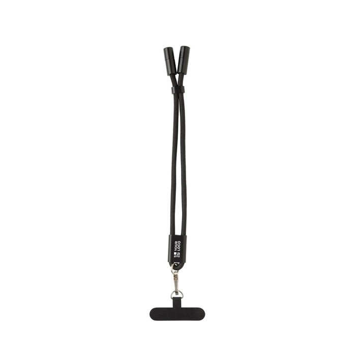 Dragonne pour téléphone en RPET avec câble USB‑C et charge rapide 60W