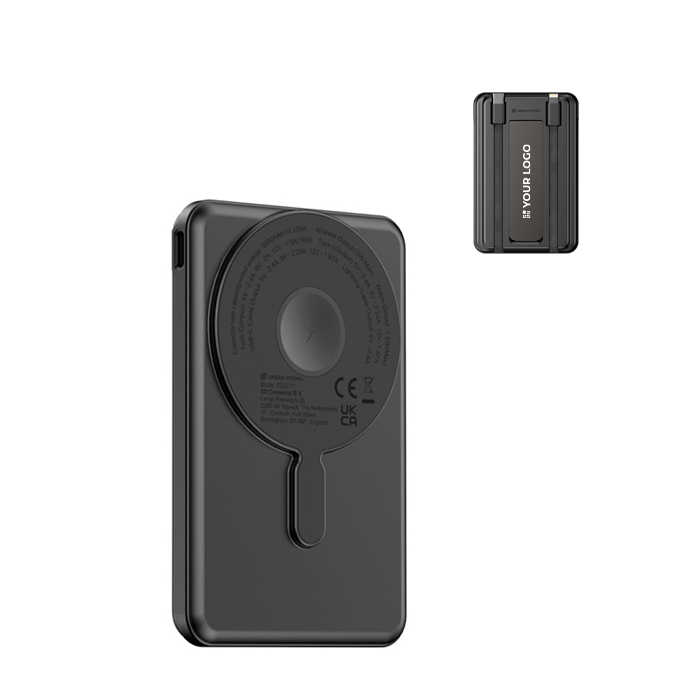 Powerbank 5‑en‑1 écologique avec câbles de charge et support 5 000 mAh