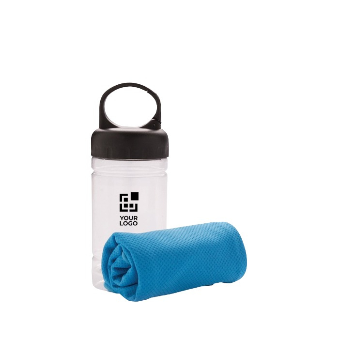 Serviette en microfibre avec protection solaire conçue pour rafraîchir