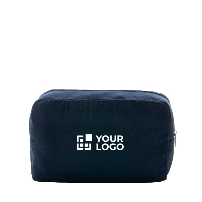 Trousse de toilette en toile recyclée 285 g/m2 avec zone impression