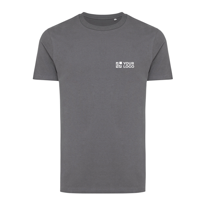 T-shirt coton recyclé et biologique 180 g/m2 Iqoniq Bryce couleur vert pastel avec zone d'impression