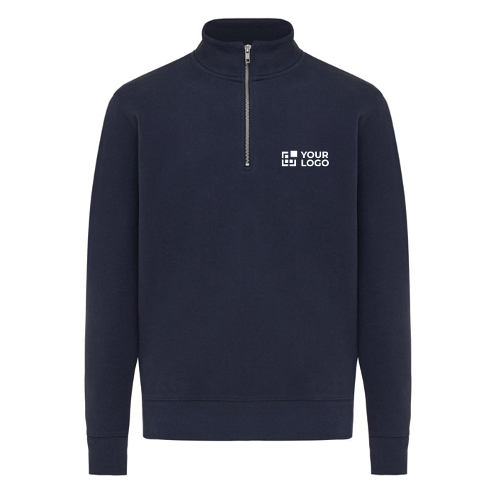 Pull demi‑zip en coton recyclé 300 g/m² Iqoniq Elgon