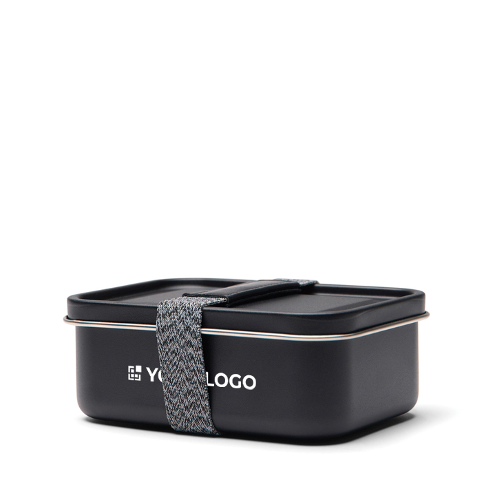 Boîte repas en acier inoxydable recyclé avec sangle élastique 750 ml