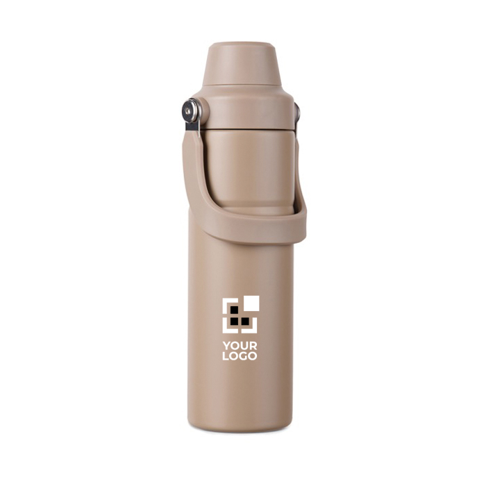 Gourde isotherme en acier recyclé avec anse et double ouverture 600 ml