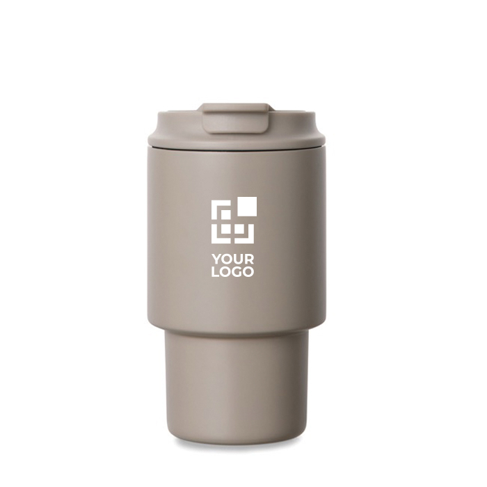 Tasse à emporter en acier recyclé avec couvercle rabattable 350 ml
