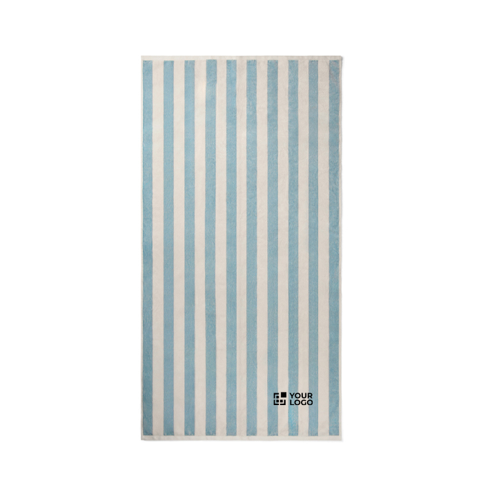 Serviette de plage en coton recyclé à rayures 450 g/m² 80 x 160 cm