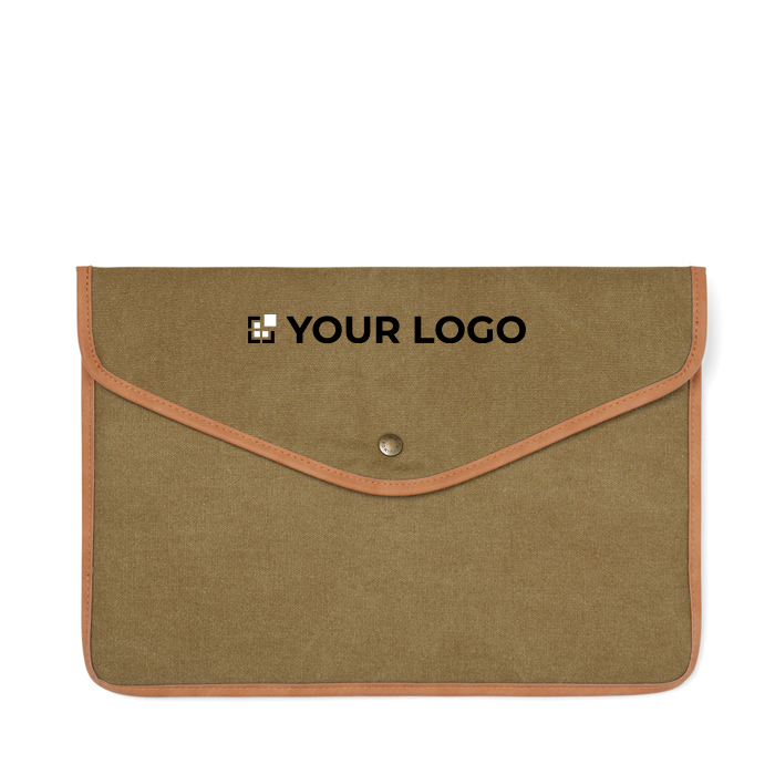 Housse ordinateur portable en toile recyclée avec bords colorés 14”