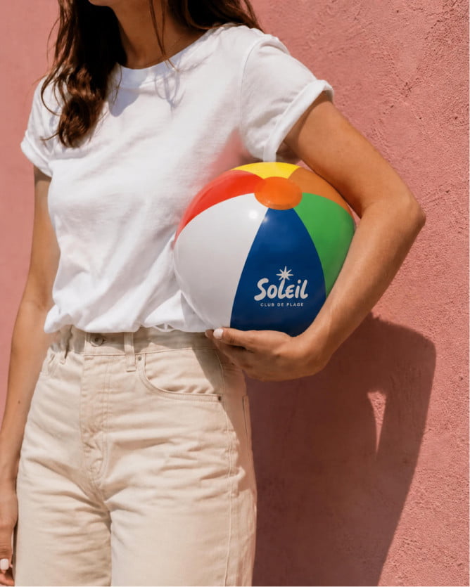 Ballon de plage gonflable multicolore en PVC opaque
