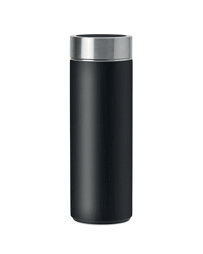 Bouteille isotherme publicitaire en bambou couleur bois