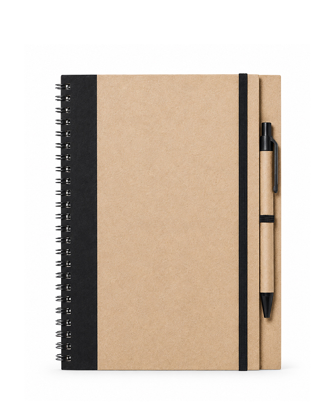 Carnet à spirale en carton recyclé avec zone d'impression