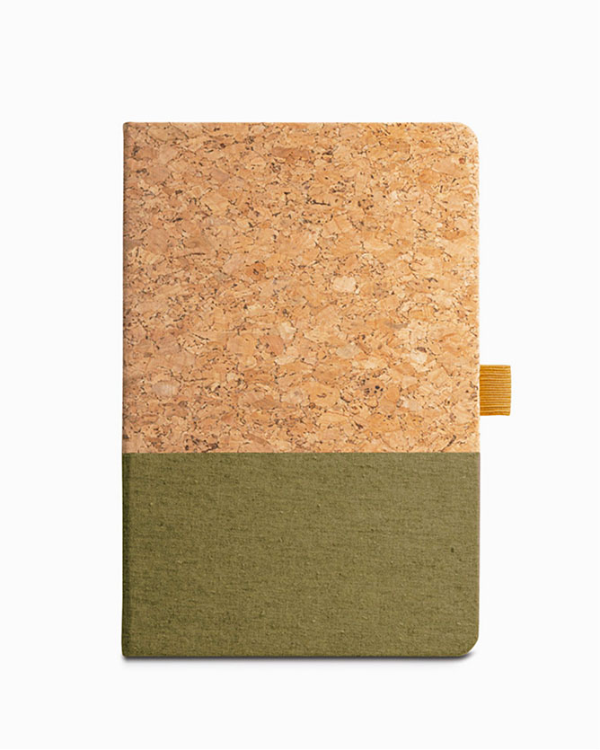 Carnet personnalisé écologique en liège avec zone d'impression