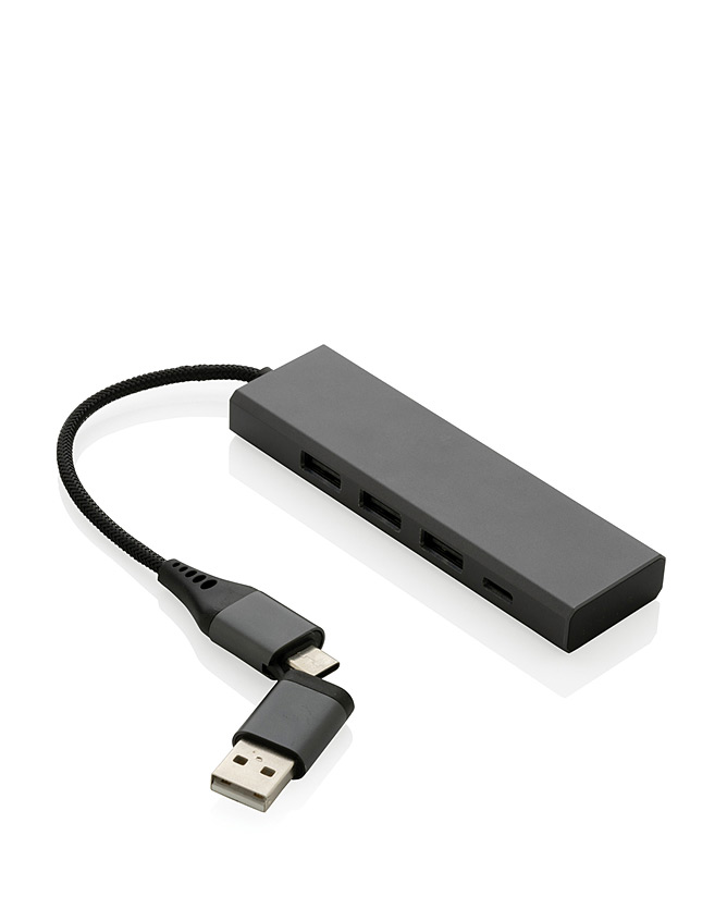 Hub USB à 4 ports en plastique recyclé