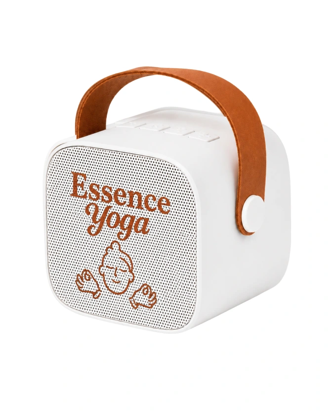 Enceinte sans fil en plastique recyclé avec sangle en cuir 3W