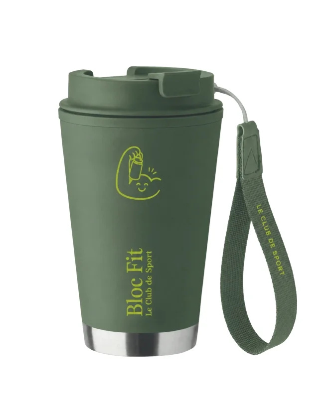 Verre à double paroi à emporter avec sangle RPET 300 ml