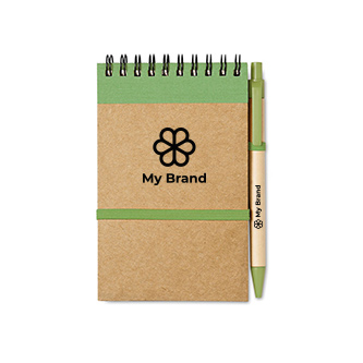 Bloc-notes personnalisé avec un stylo avec zone d'impression