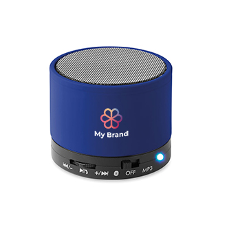 Enceinte publicitaire circulaire Bluetooth avec zone d'impression