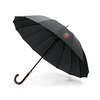 Exclusifs parapluies avec logo de 16 baleines couleur noir