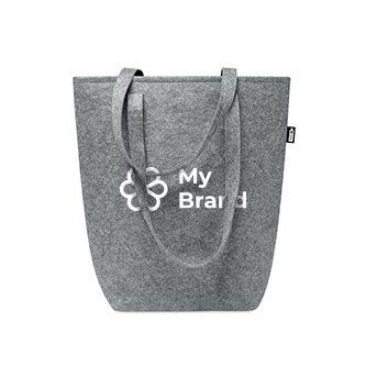 Sac en feutrine personnalisable vue avec zone d'impression