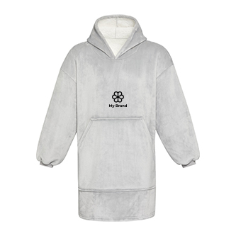 Couverture à capuche en flanelle de polyester avec poche frontale