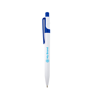 Stylo sophistiqué en plastique recyclé bicolore, encre bleue
